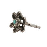 RORA Giant Flower Signet Ring - Sterling Silver + Sleeping Beauty Turquoise