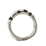 WORKSHOP RING No. 4 - Silver, rough diamonds, sapphire, ghost