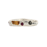 WORKSHOP RING No. 1 - Silver, diamond, ruby, sapphires.
