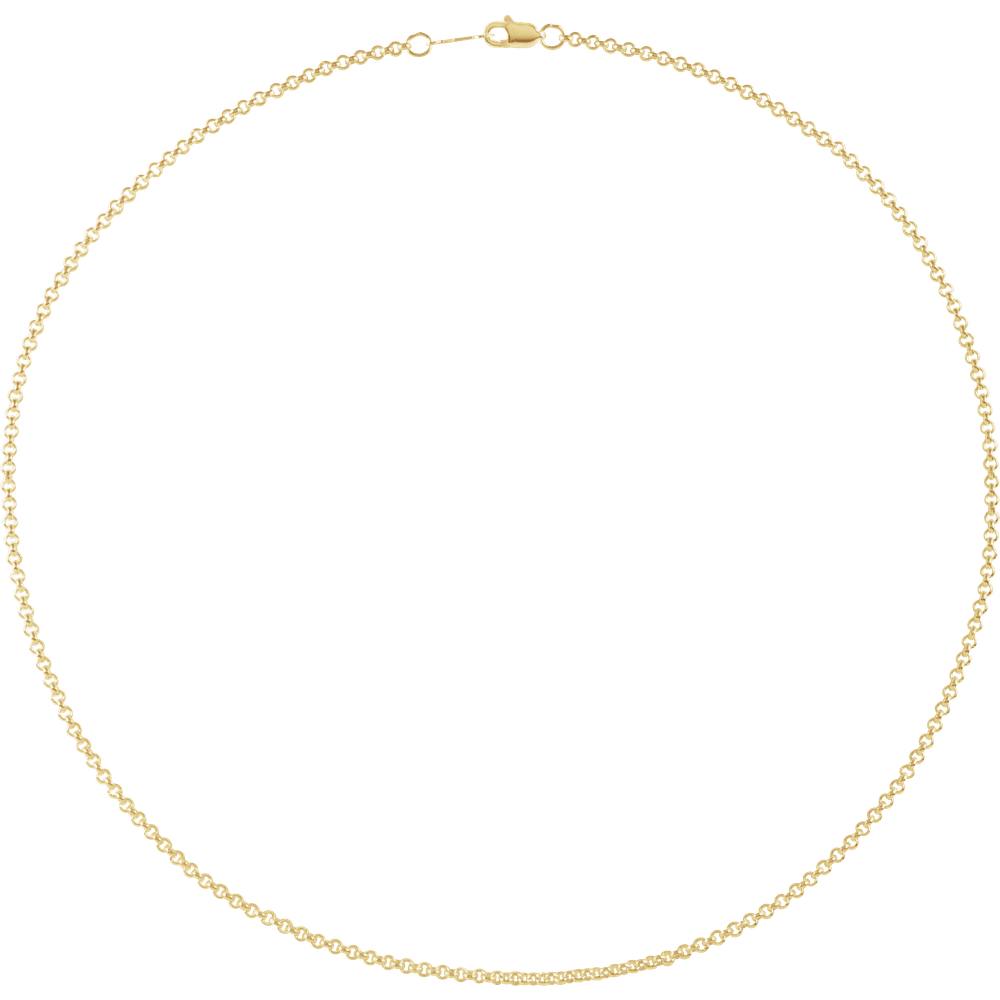 round rolo chain link necklace in 14k gold