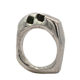 WORKSHOP RING No. 7- Silver, Raw Diamond, Green Sapphire, Ruby