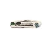 WORKSHOP RING No. 6 - Silver, Sapphires, Raw Diamond