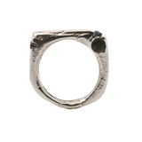 WORKSHOP RING No. 6 - Silver, Sapphires, Raw Diamond