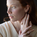 Artisan-Crafted IDUN Earrings in Recycled Platinum with Emerald Accents