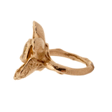 Artisan-Crafted RORA Ring in Recycled Platinum with Sculptural Flower