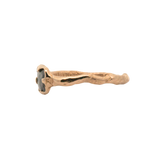 Artisan-Crafted Ring with Rose-Cut Diamond and Flowing Band