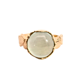 Close-up of Hand-Carved FRIDA Ring Showcasing Floral Design and Hammered Texture