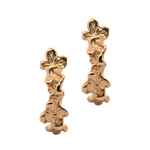 Close-up of Hand-Carved IDUN Floral Hoop Huggie Earrings with Sculptural Design