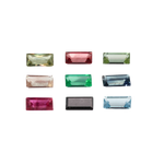 Close-up of Hand-Carved Leaf and Flower Stud Earrings with Baguette Stones