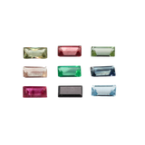 Close-up of Hand-Carved Leaf and Flower Stud Earrings with Baguette Stones