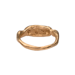 Close-up of Hand-Carved MAEVA Signet Ring with Sculptural Design