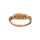 Close-up of Hand-Carved MAEVA Signet Ring with Sculptural Design