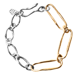 Close-up of Hand-Carved Mixed INGA Link Bracelet Showcasing Sculptural Design