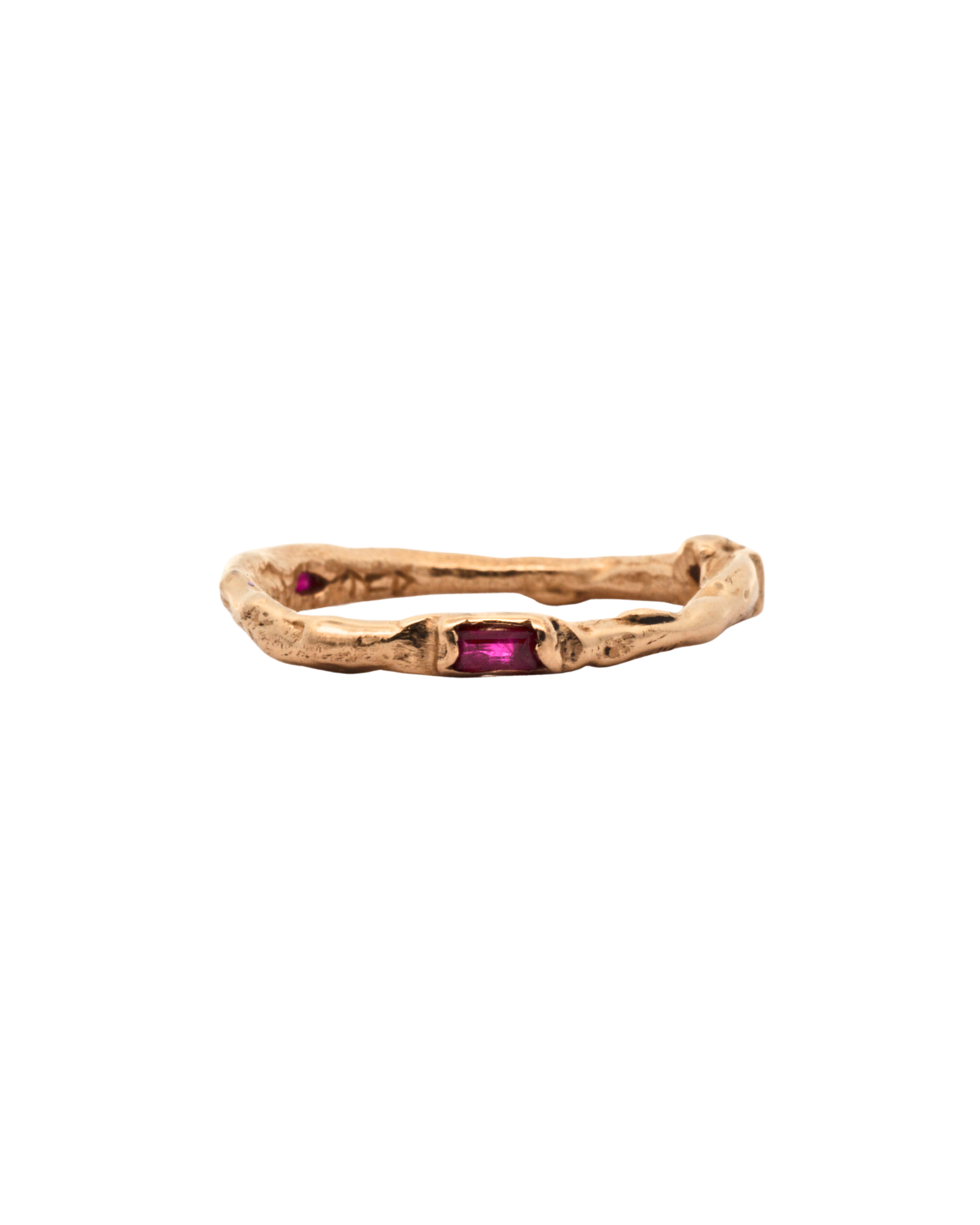 EINAR Stacking Ring with Ruby Baguettes in 14K Fairmined Gold