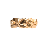 ERNA Wide Band Floral Ring in Fairmined Gold with Four-Petal Flower Design