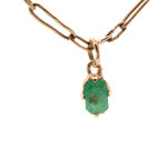 Emerald Charm in Recycled Platinum