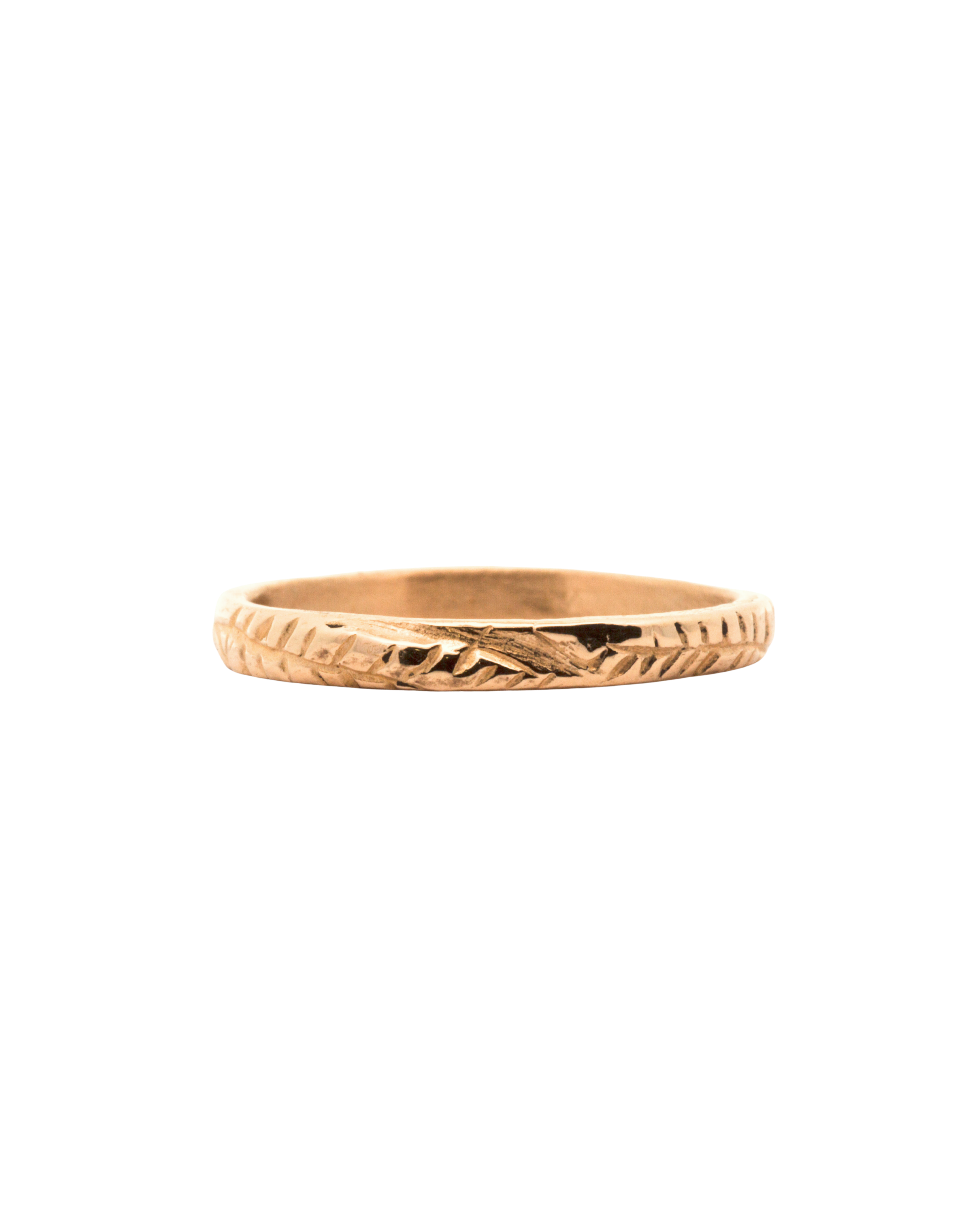 FERN Stacker Ring in Fairmined Gold with Hammered Finish