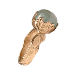 FRIDA Floral Ring in 14K Yellow Gold with Aquamarine Center Stone