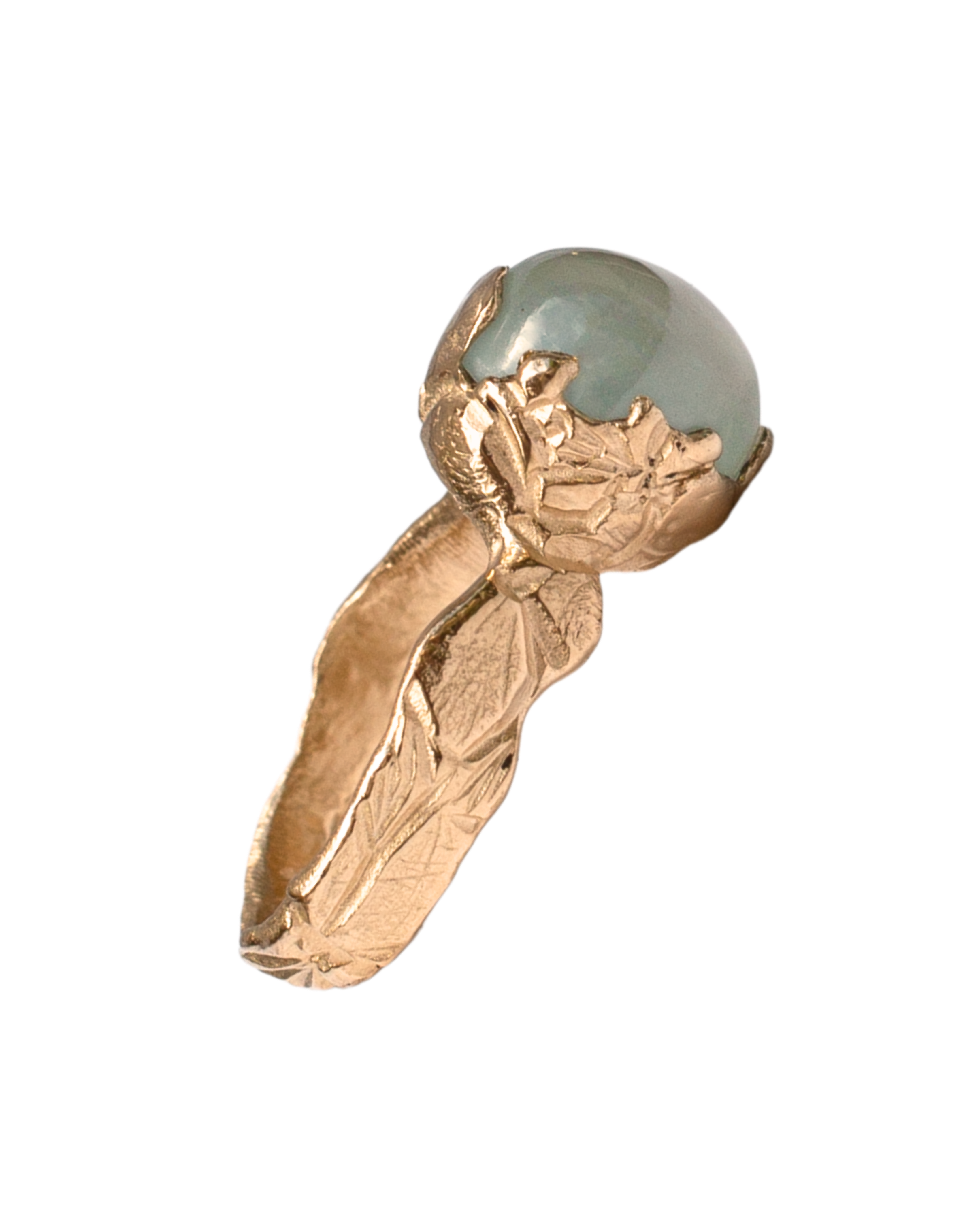 FRIDA Floral Ring in 14K Yellow Gold with Aquamarine Center Stone