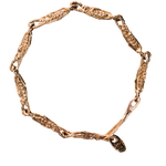 FRIKA Link Bracelet in Fairmined Gold with Fern and Floral Motifs