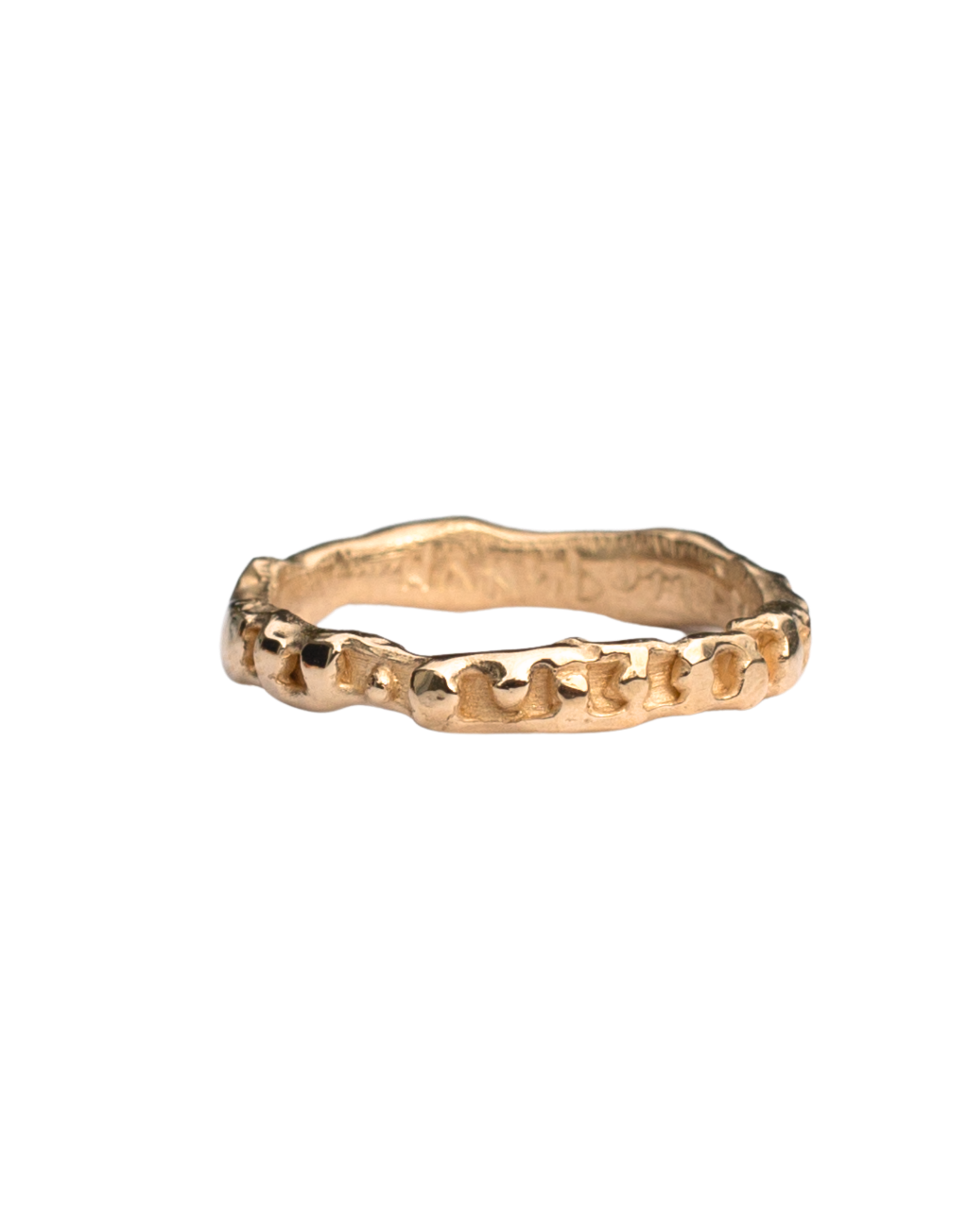 HALLE Ring in Fairmined Gold with Dotted Detail and Melted Edges