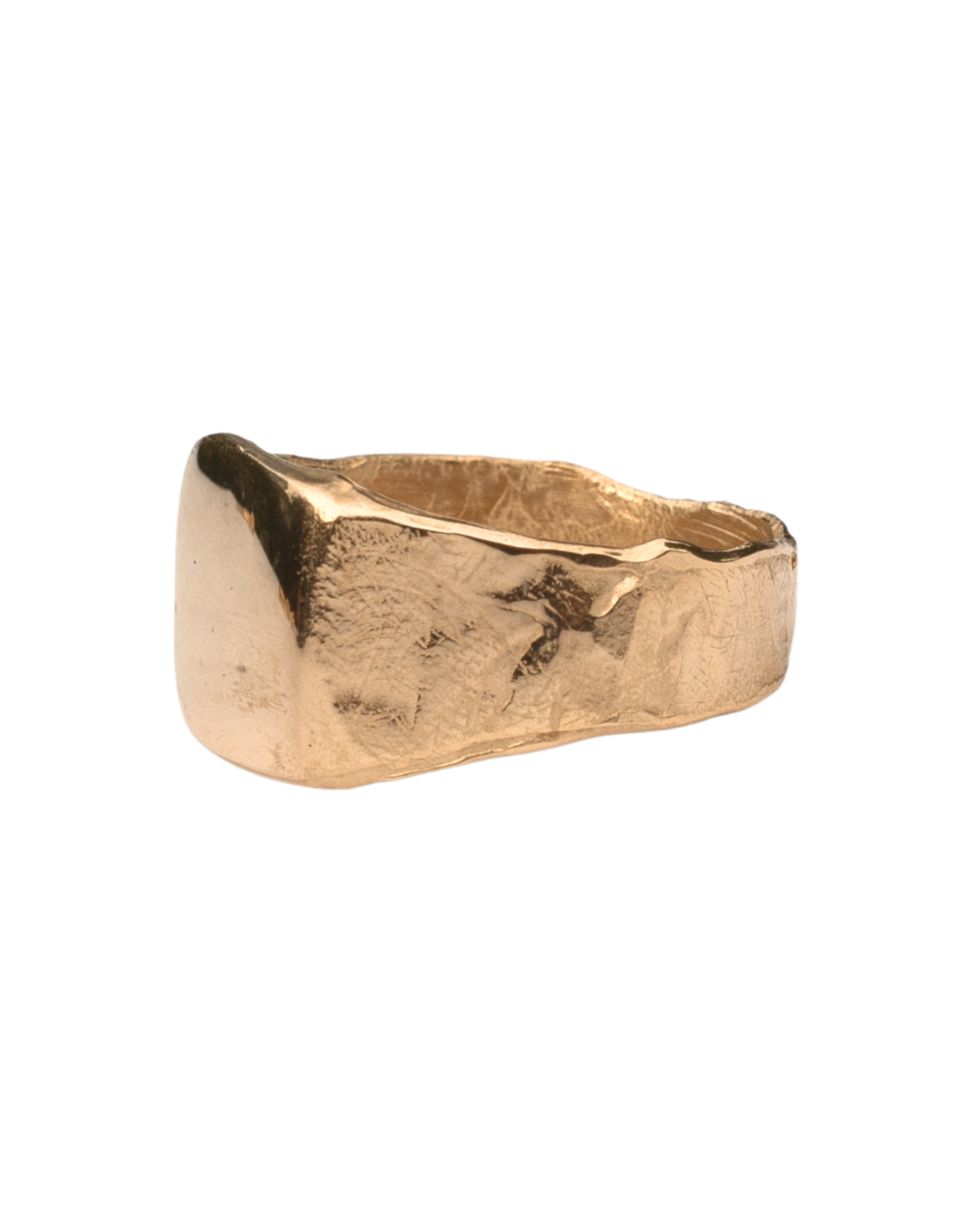 HANSI Signet Ring in Fairmined Gold with Scuffed Texture