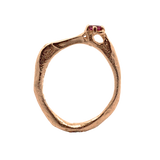 Hand-Carved LOTTE Ring Featuring Offset Ruby Baguette