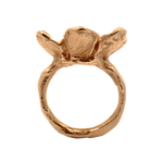 Hand-carved six-petal flower ring