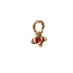 IDUN Single Hoop Charm in 14K Yellow Fairmined Gold with Ruby Accent