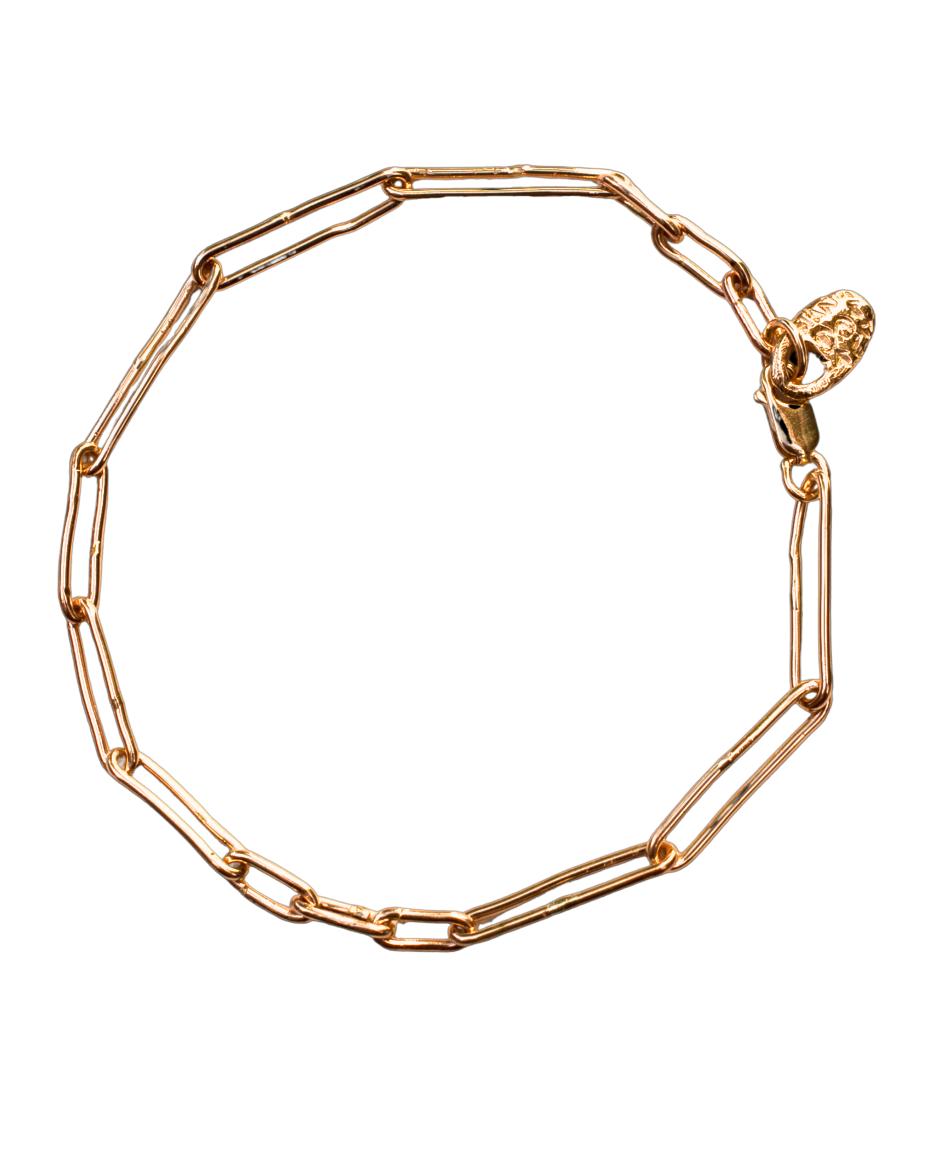 JONSI Slub Link Bracelet in Fairmined Gold with Textured Links
