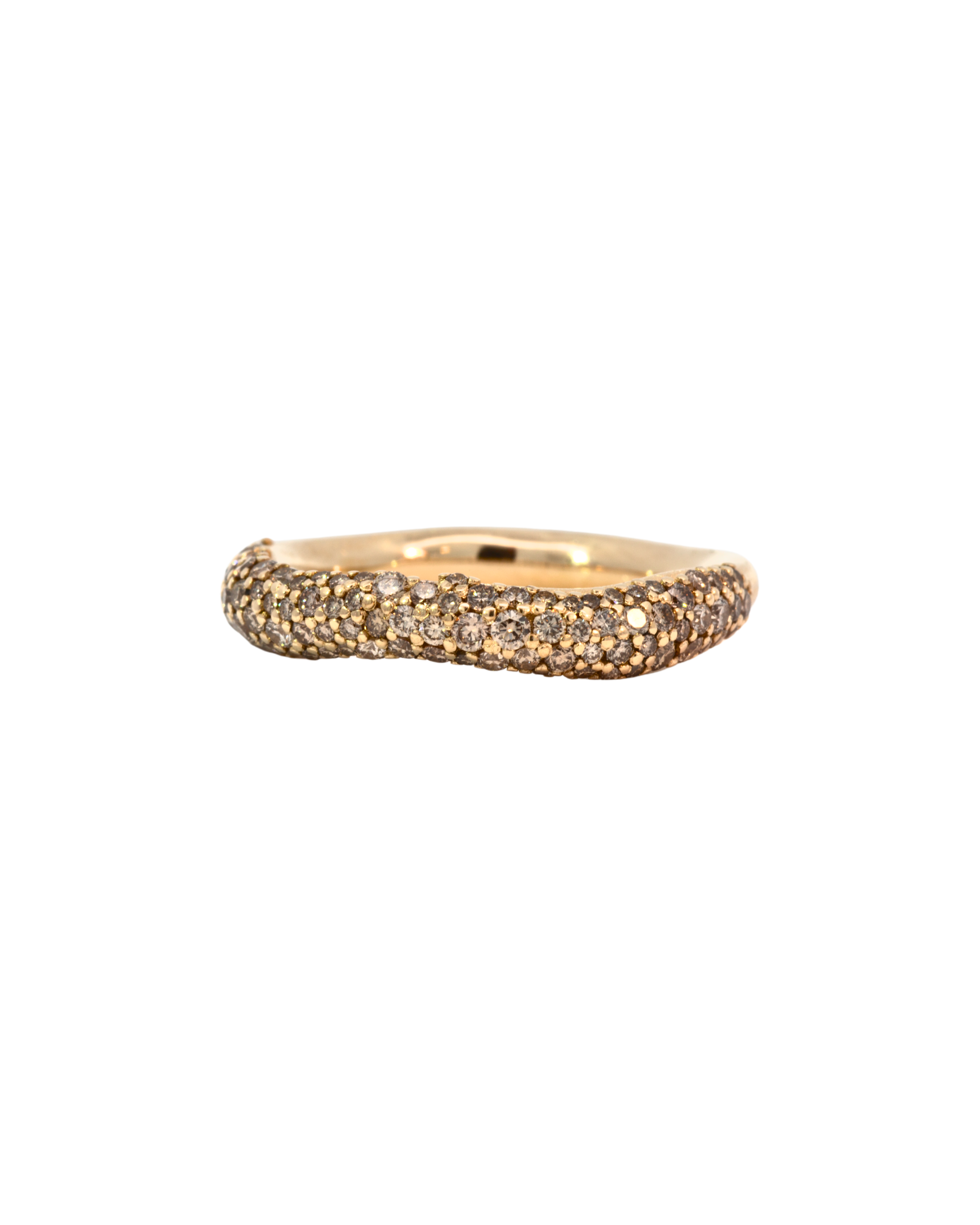 MADRONE 99 Diamonds Pavé Ring in 14K Fairmined gold with champagne diamonds