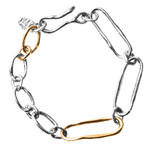 Mixed INGA Link Bracelet with Organic Flowing Links in Sterling Silver and 14K Fairmined Gold