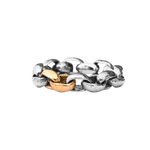 Mixed ROI Chain Link Ring in 14K Yellow Fairmined Gold and Recycled Platinum