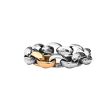 Mixed ROI Chain Link Ring in 14K Yellow Fairmined Gold and Recycled Platinum