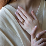 Model Wearing EINAR Stacking Ring with Elegant Style