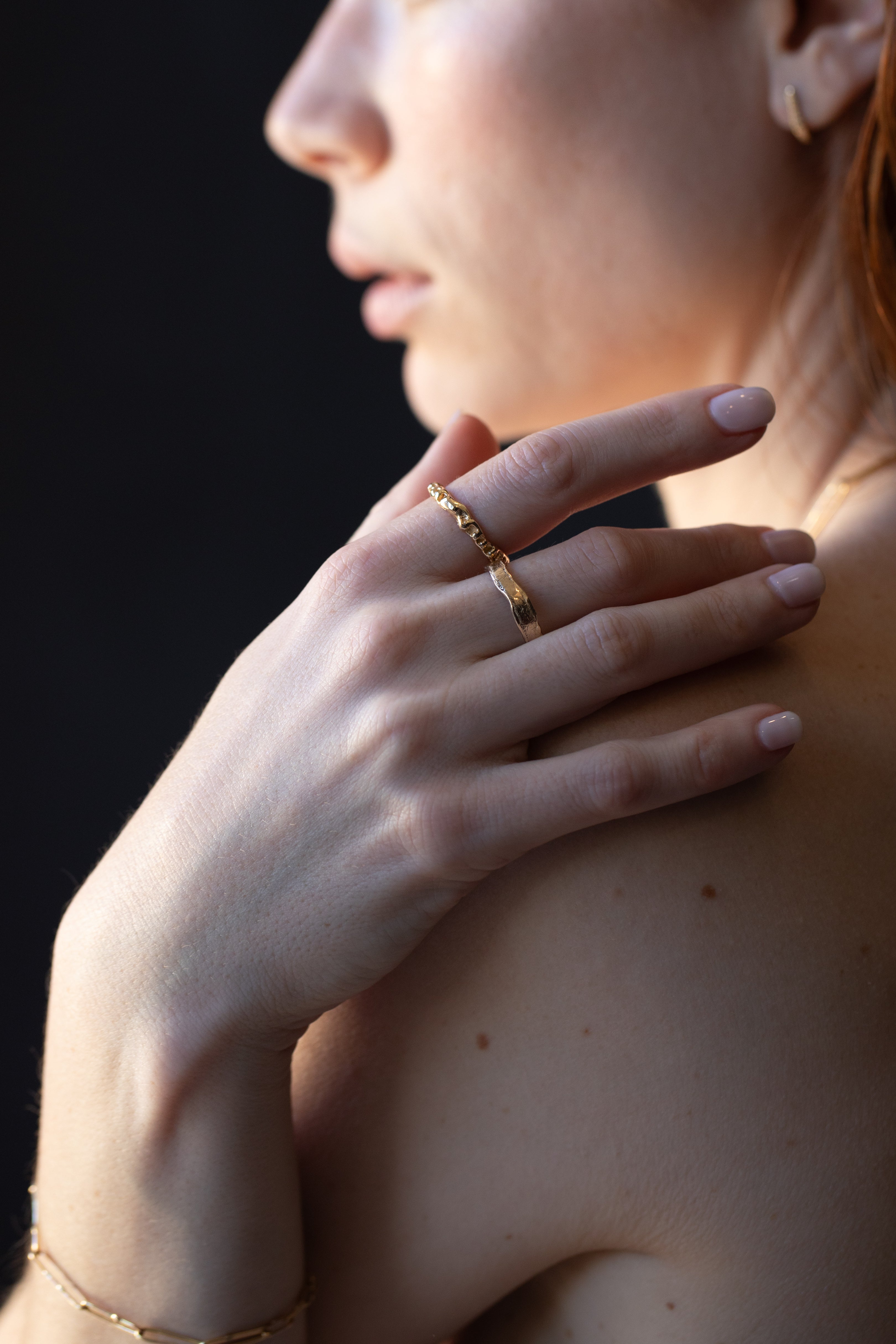 Model Wearing ESPEN Ring with Elegant Style