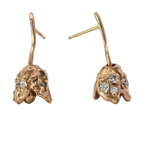 ROTA II earrings in 14K gold with rotating bell-shaped petals and diamonds