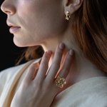 giant flower statement ring lost wax cast in 14K solid gold jewelry collection