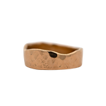 SIGR WATER Medium Half Straight Ring in 14K Fairmined gold with wavy and straight edges