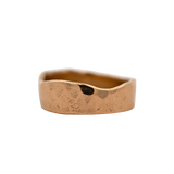 SIGR WATER Medium Half Straight Ring in 14K Fairmined gold with wavy and straight edges