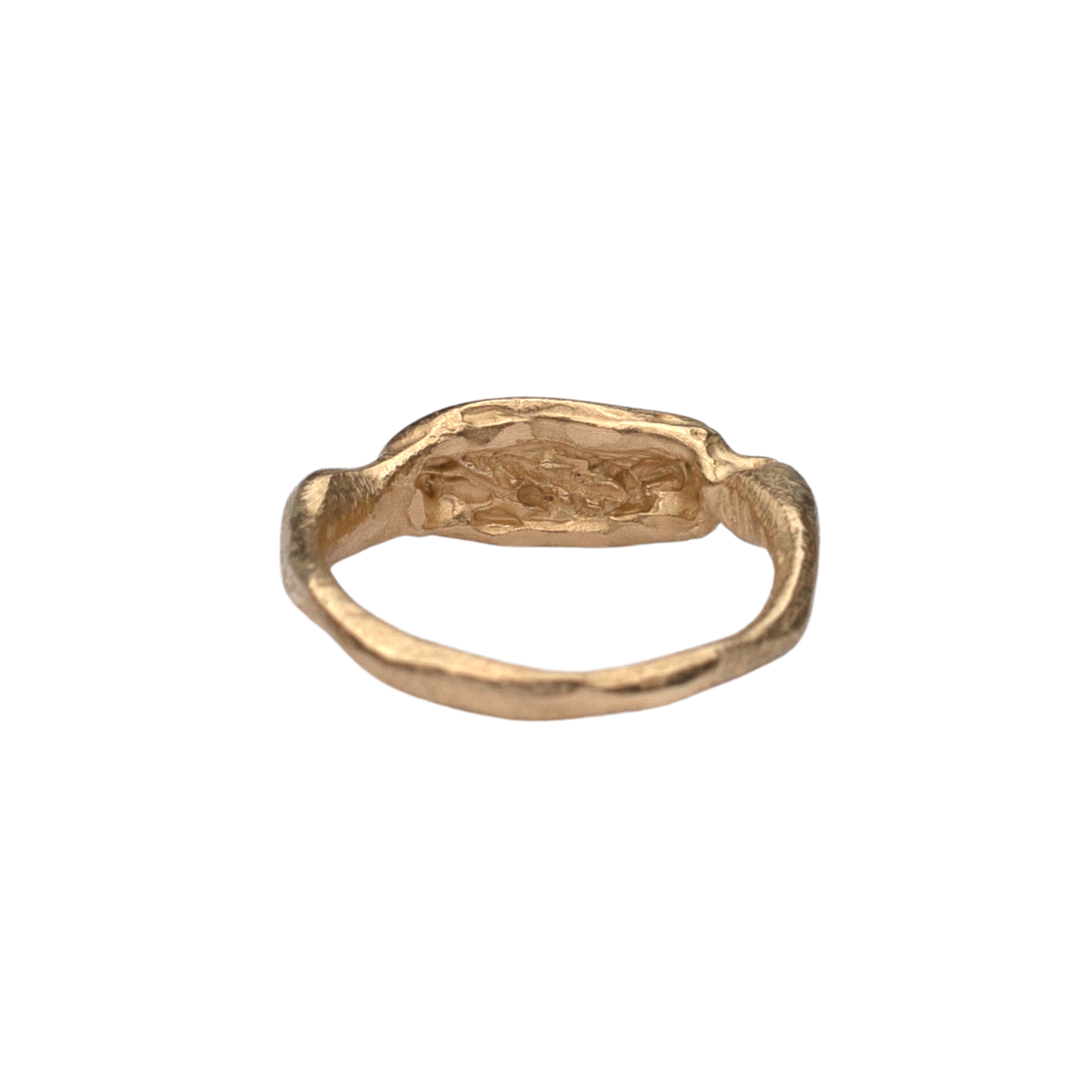 Side View of MAEVA Signet Ring Highlighting Sculptural Design