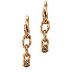 TILDA MINI Huggie Hoops with BB Link Drops in 14K Yellow Fairmined Gold