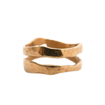 TWO RIVERS Narrow Band Ring in Fairmined Gold with Wavy Edges