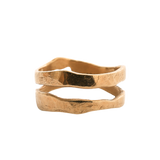 TWO RIVERS Narrow Band Ring in Fairmined Gold with Wavy Edges