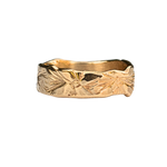 WESTERN FLORAL Band Ring in Fairmined Gold with Floral Texture