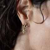 FRIKA Mix Earrings - Gold and Rubies