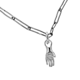 Left Hand - Mini Holding Charm - Sterling Silver