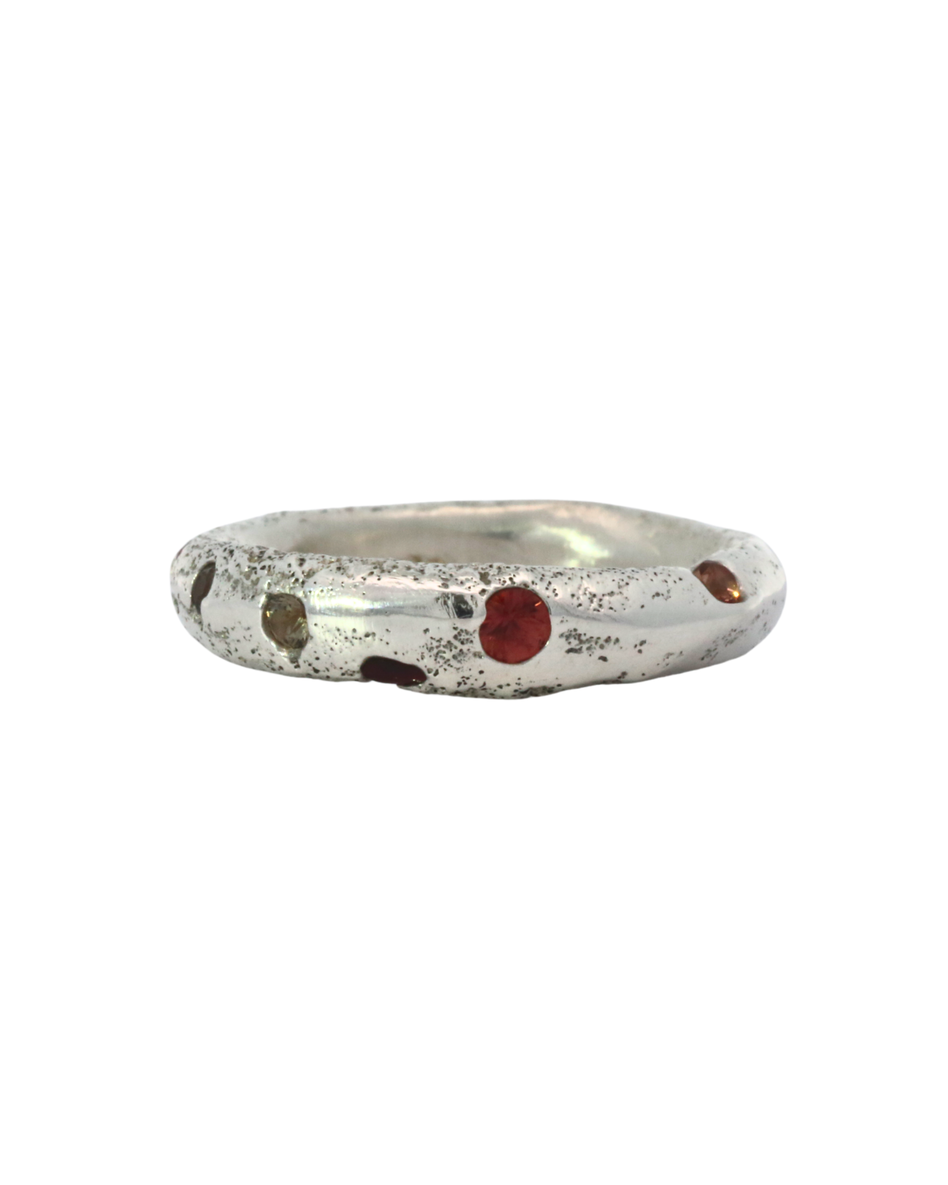 MADRONE Sand Cast Ring No. 032604 - Sterling Silver + Sapphires
