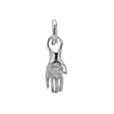 Left Hand - Mini Holding Charm - Sterling Silver