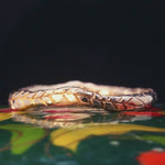 Close-up of Hand-Carved Crooked Fern Stacking Ring with Sculptural Design